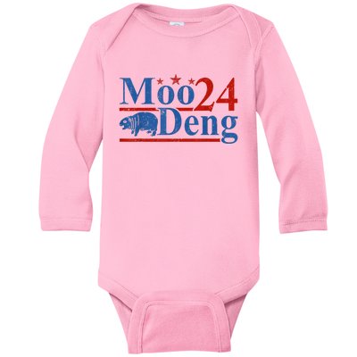 Funny Moodeng Baby Pygmy Hippo Cute Zoo For Family Baby Long Sleeve Bodysuit