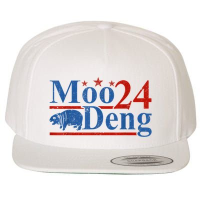 Funny Moodeng Baby Pygmy Hippo Cute Zoo For Family Wool Snapback Cap