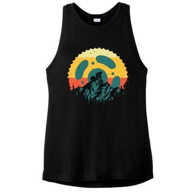 Funny Mountain Bike Art For Men Women Vintage Cycling Gear Ladies PosiCharge Tri-Blend Wicking Tank