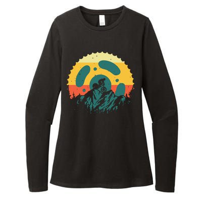 Funny Mountain Bike Art For Men Women Vintage Cycling Gear Womens CVC Long Sleeve Shirt