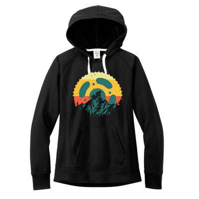 Funny Mountain Bike Art For Men Women Vintage Cycling Gear Women's Fleece Hoodie