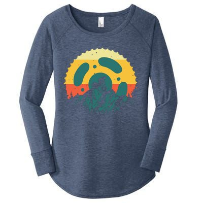 Funny Mountain Bike Art For Men Women Vintage Cycling Gear Women's Perfect Tri Tunic Long Sleeve Shirt