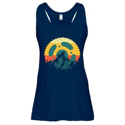 Funny Mountain Bike Art For Men Women Vintage Cycling Gear Ladies Essential Flowy Tank