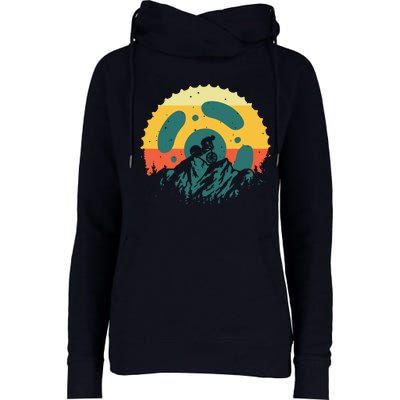 Funny Mountain Bike Art For Men Women Vintage Cycling Gear Womens Funnel Neck Pullover Hood