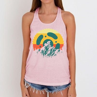 Funny Mountain Bike Art For Men Women Vintage Cycling Gear Women's Knotted Racerback Tank