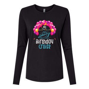 Festive My Birthday Cruise Ship Party Anniversary Womens Cotton Relaxed Long Sleeve T-Shirt