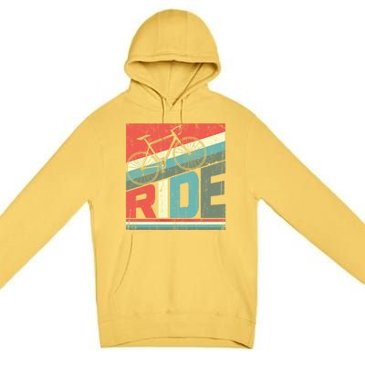 Funny Mountain Biking Vintage Ride Mtb Funny Gift Cool Gift Premium Pullover Hoodie