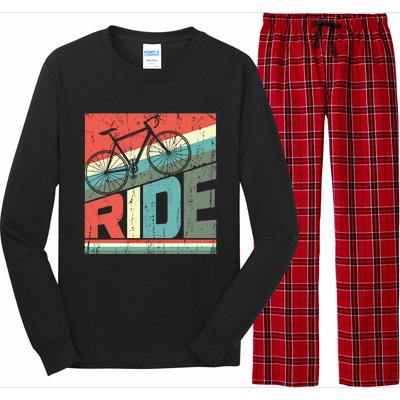 Funny Mountain Biking Vintage Ride Mtb Funny Gift Cool Gift Long Sleeve Pajama Set