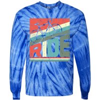 Funny Mountain Biking Vintage Ride Mtb Funny Gift Cool Gift Tie-Dye Long Sleeve Shirt