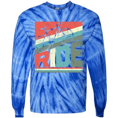 Funny Mountain Biking Vintage Ride Mtb Funny Gift Cool Gift Tie-Dye Long Sleeve Shirt