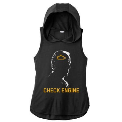 Funny Meme Biden Check Engine Light anti Biden  Ladies PosiCharge Tri-Blend Wicking Draft Hoodie Tank