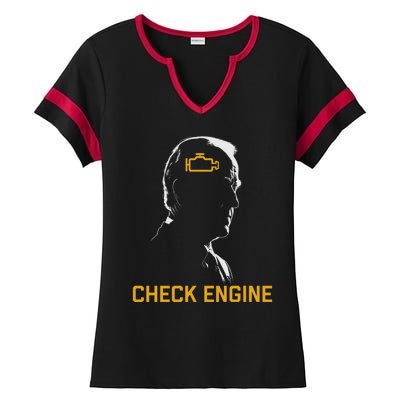 Funny Meme Biden Check Engine Light anti Biden  Ladies Halftime Notch Neck Tee