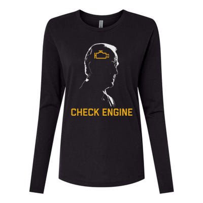 Funny Meme Biden Check Engine Light anti Biden  Womens Cotton Relaxed Long Sleeve T-Shirt