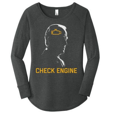 Funny Meme Biden Check Engine Light anti Biden  Women's Perfect Tri Tunic Long Sleeve Shirt