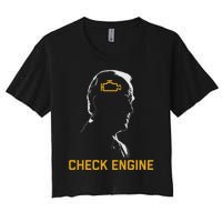 Funny Meme Biden Check Engine Light anti Biden  Women's Crop Top Tee