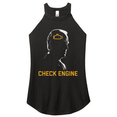 Funny Meme Biden Check Engine Light anti Biden  Women's Perfect Tri Rocker Tank