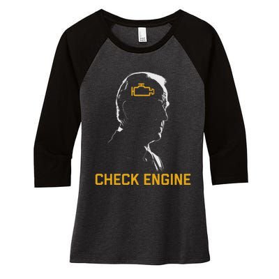 Funny Meme Biden Check Engine Light anti Biden  Women's Tri-Blend 3/4-Sleeve Raglan Shirt