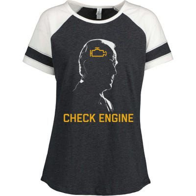 Funny Meme Biden Check Engine Light anti Biden  Enza Ladies Jersey Colorblock Tee