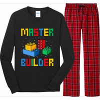 Funny Master Builder Cool Blocks Building Long Sleeve Pajama Set