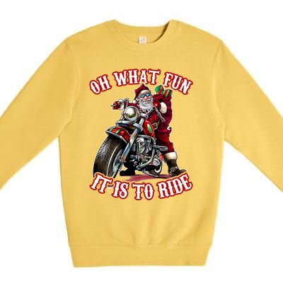 Funny Motorcycle Biker Grandpa Santa Rider Christmas Gift Meaningful Gift Premium Crewneck Sweatshirt