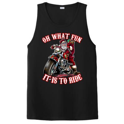 Funny Motorcycle Biker Grandpa Santa Rider Christmas Gift Meaningful Gift PosiCharge Competitor Tank