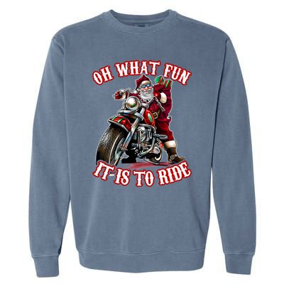 Funny Motorcycle Biker Grandpa Santa Rider Christmas Gift Meaningful Gift Garment-Dyed Sweatshirt