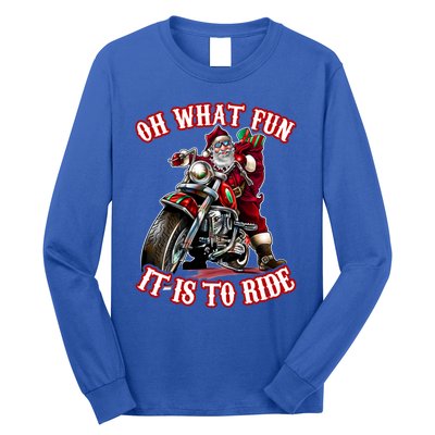 Funny Motorcycle Biker Grandpa Santa Rider Christmas Gift Meaningful Gift Long Sleeve Shirt