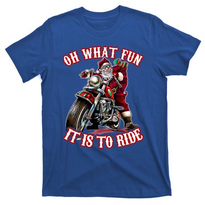 Funny Motorcycle Biker Grandpa Santa Rider Christmas Gift Meaningful Gift T-Shirt