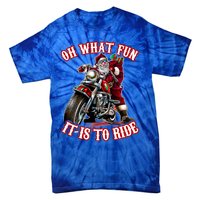 Funny Motorcycle Biker Grandpa Santa Rider Christmas Gift Meaningful Gift Tie-Dye T-Shirt