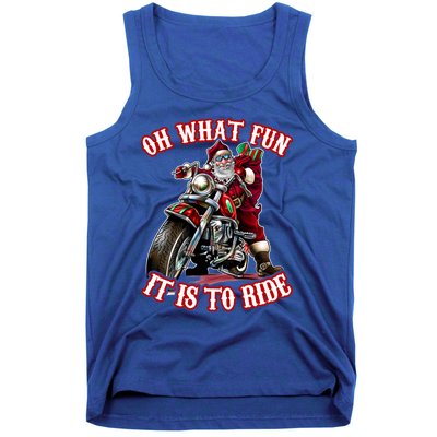 Funny Motorcycle Biker Grandpa Santa Rider Christmas Gift Meaningful Gift Tank Top