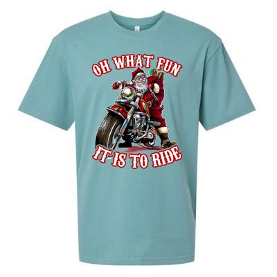 Funny Motorcycle Biker Grandpa Santa Rider Christmas Gift Meaningful Gift Sueded Cloud Jersey T-Shirt