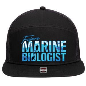 Future Marine Biologist Ocean Student Biology Gift 7 Panel Mesh Trucker Snapback Hat