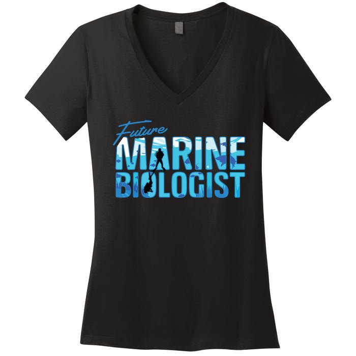 Future Marine Biologist Ocean Student Biology Gift Women's V-Neck T-Shirt