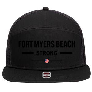 Fort Myers Beach Strong Community Strength Prayer Us Flag 7 Panel Mesh Trucker Snapback Hat