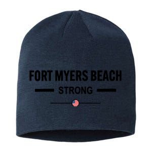 Fort Myers Beach Strong Community Strength Prayer Us Flag Sustainable Beanie