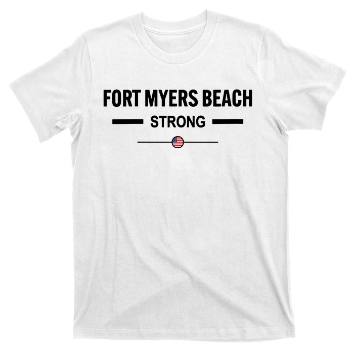 Fort Myers Beach Strong Community Strength Prayer Us Flag T-Shirt