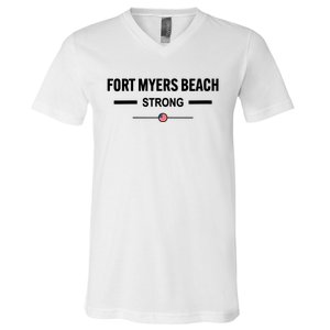 Fort Myers Beach Strong Community Strength Prayer Us Flag V-Neck T-Shirt