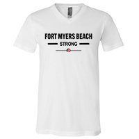 Fort Myers Beach Strong Community Strength Prayer Us Flag V-Neck T-Shirt