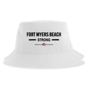 Fort Myers Beach Strong Community Strength Prayer Us Flag Sustainable Bucket Hat