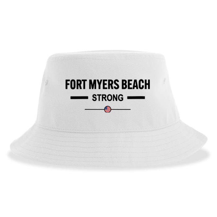 Fort Myers Beach Strong Community Strength Prayer Us Flag Sustainable Bucket Hat