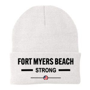 Fort Myers Beach Strong Community Strength Prayer Us Flag Knit Cap Winter Beanie