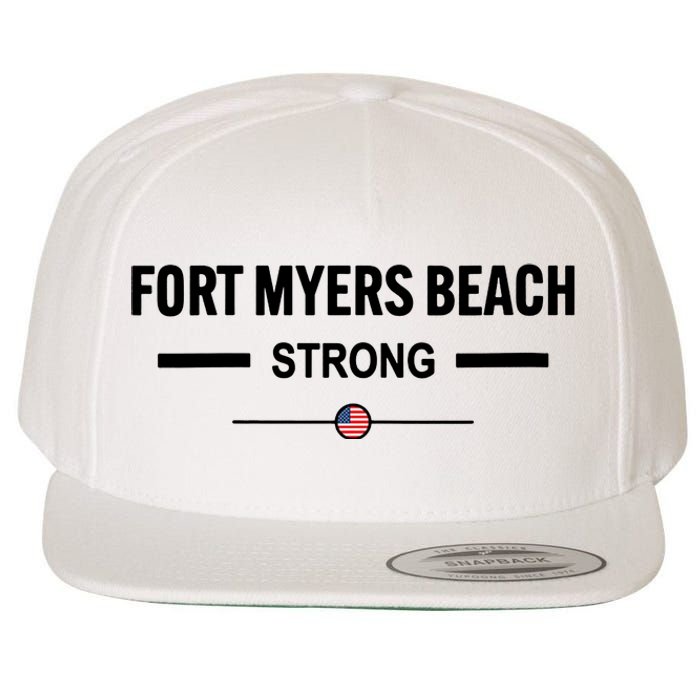 Fort Myers Beach Strong Community Strength Prayer Us Flag Wool Snapback Cap