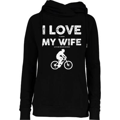 Funny Mountain Bike Design For Dad Biking Husband Quote Womens Funnel Neck Pullover Hood