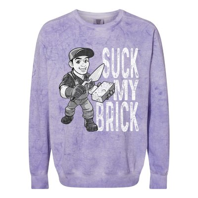 Funny Mason Bricklayer Hard Work Brickie Brickmason Building Colorblast Crewneck Sweatshirt