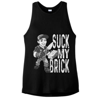 Funny Mason Bricklayer Hard Work Brickie Brickmason Building Ladies PosiCharge Tri-Blend Wicking Tank
