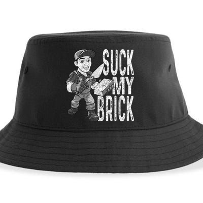 Funny Mason Bricklayer Hard Work Brickie Brickmason Building Sustainable Bucket Hat