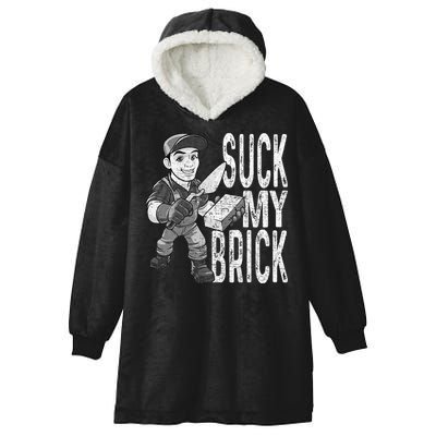 Funny Mason Bricklayer Hard Work Brickie Brickmason Building Hooded Wearable Blanket