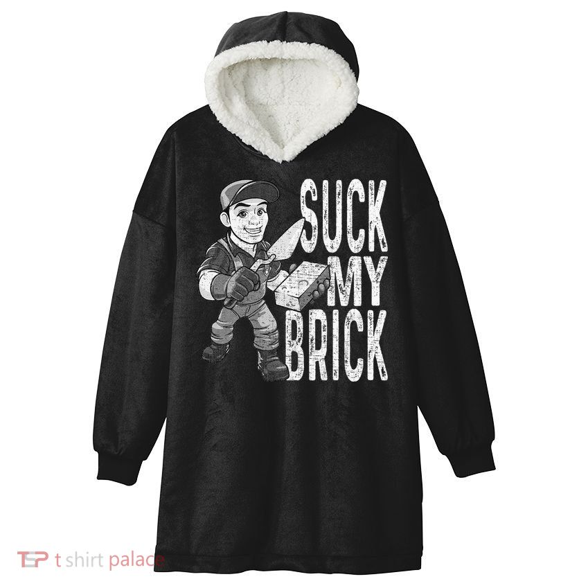 Funny Mason Bricklayer Hard Work Brickie Brickmason Building Hooded Wearable Blanket