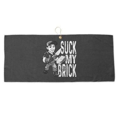 Funny Mason Bricklayer Hard Work Brickie Brickmason Building Large Microfiber Waffle Golf Towel