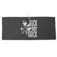 Funny Mason Bricklayer Hard Work Brickie Brickmason Building Large Microfiber Waffle Golf Towel